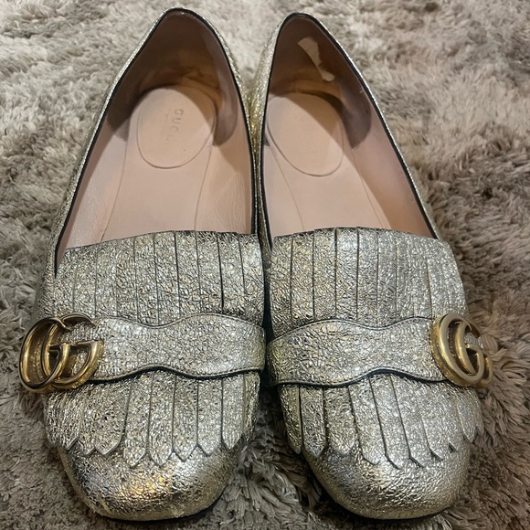 Gucci, loafers gold and monogramGG - Picture 2 of 7